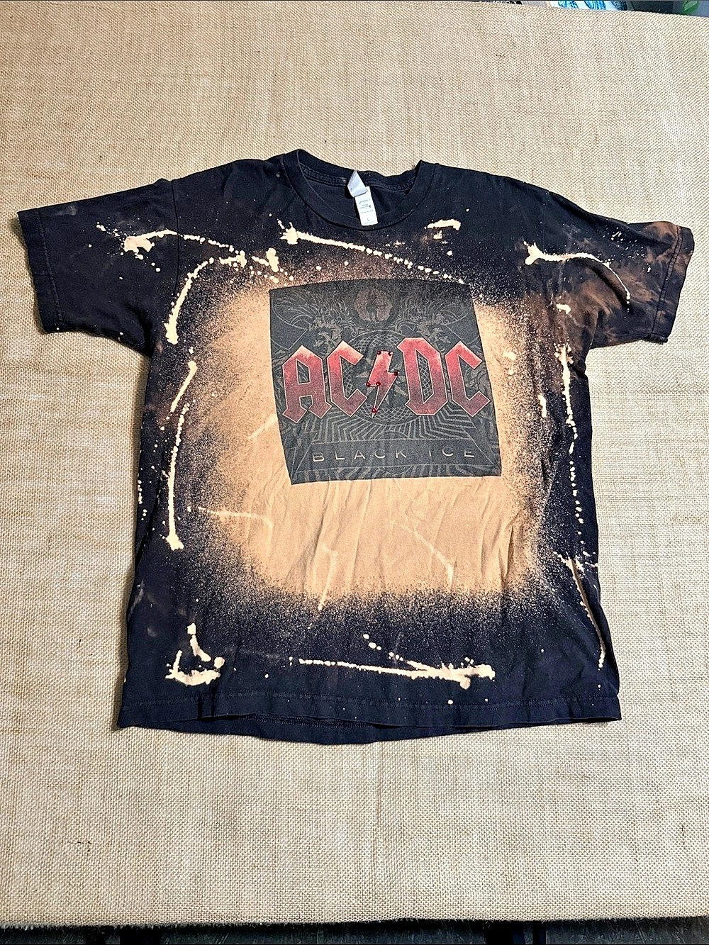 Cutler AC/DC Black Ice Distressed Graphic Tee Black Large